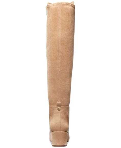 michael kors women's braden zip up suede knee high boots|Women's Designer Boots .